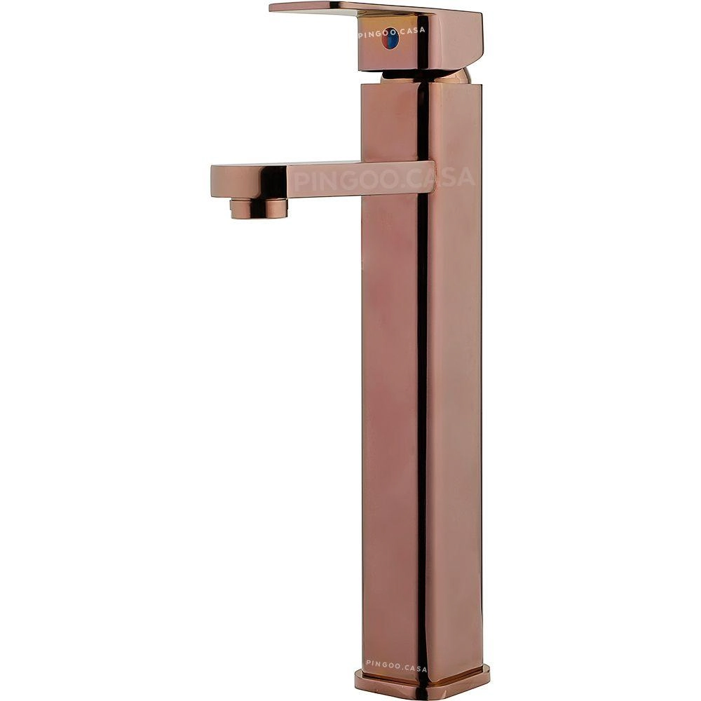 Torneira Para Banheiro Monocomando Misturador Alta Dourada Rose Madeira Pingoo.casa