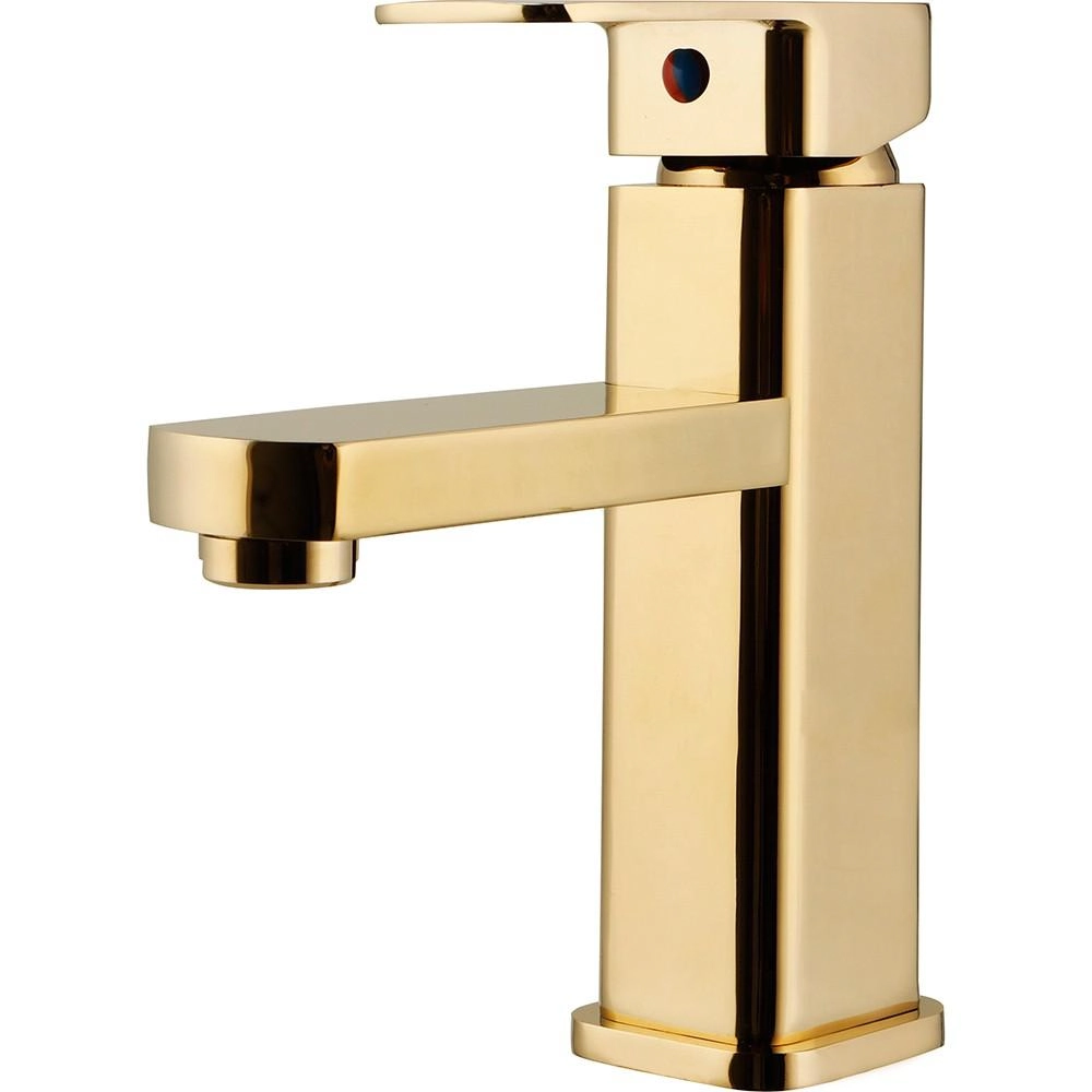 Torneira Para Banheiro Cascata Misturador Monocomando Baixa Madeira Pingoo.casa - Dourado