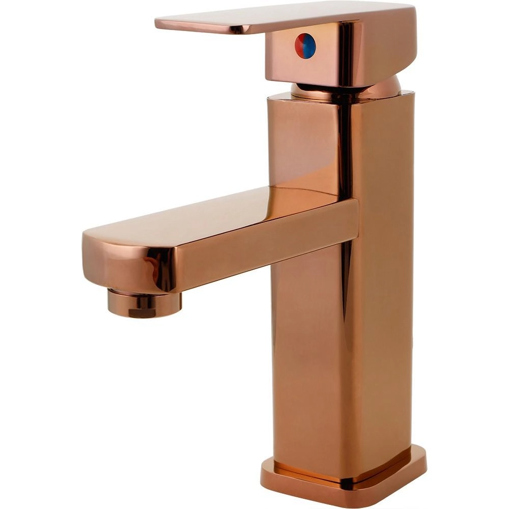 Torneira Para Banheiro Cascata Misturador Monocomando Baixa Madeira Pingoo.casa - Dourado Rose