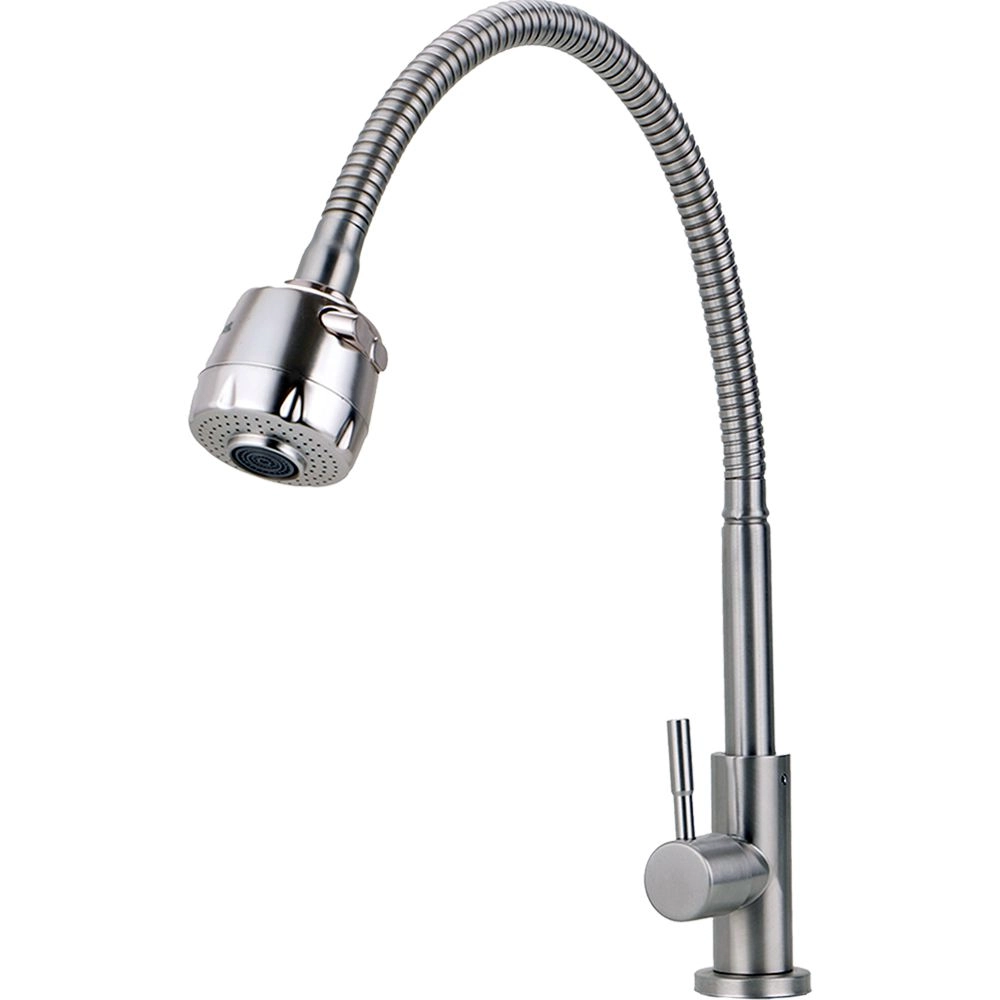 Torneira Para Cozinha Em Aço Inox 304 Jaguaribe Pingoo.casa - Prata Escovado