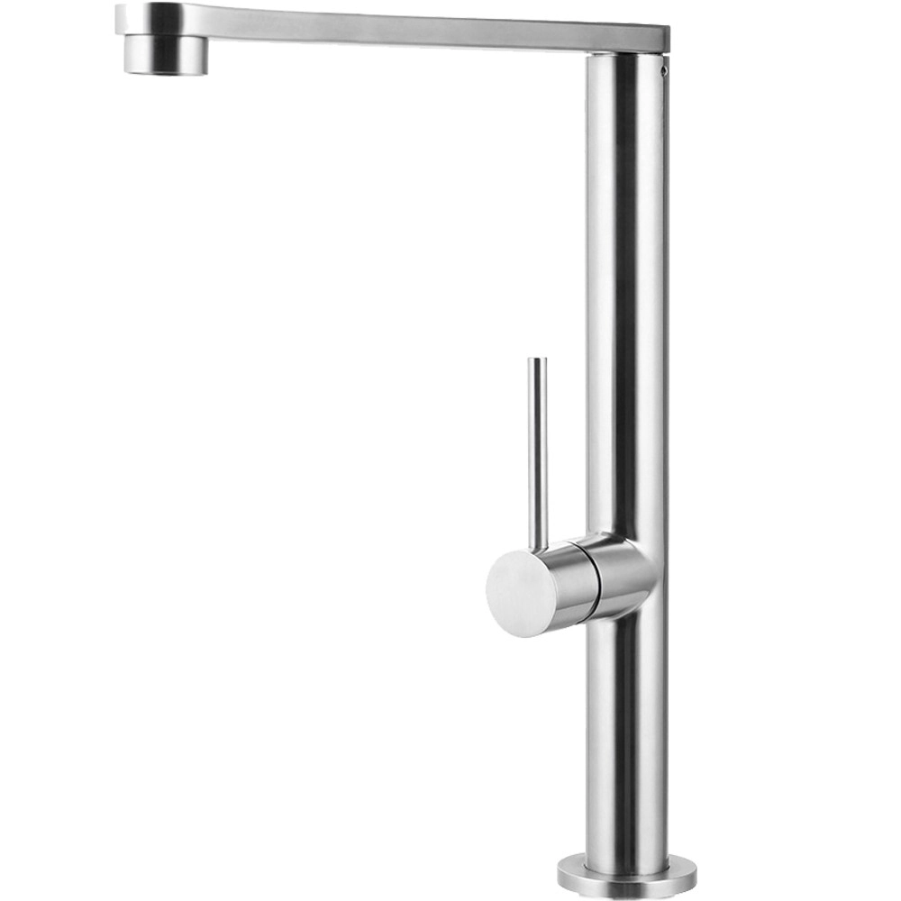 Torneira Para Cozinha Gourmet Misturador Monocomando Em Aço Inox Escovado Miranda Pingoo.casa - Prata