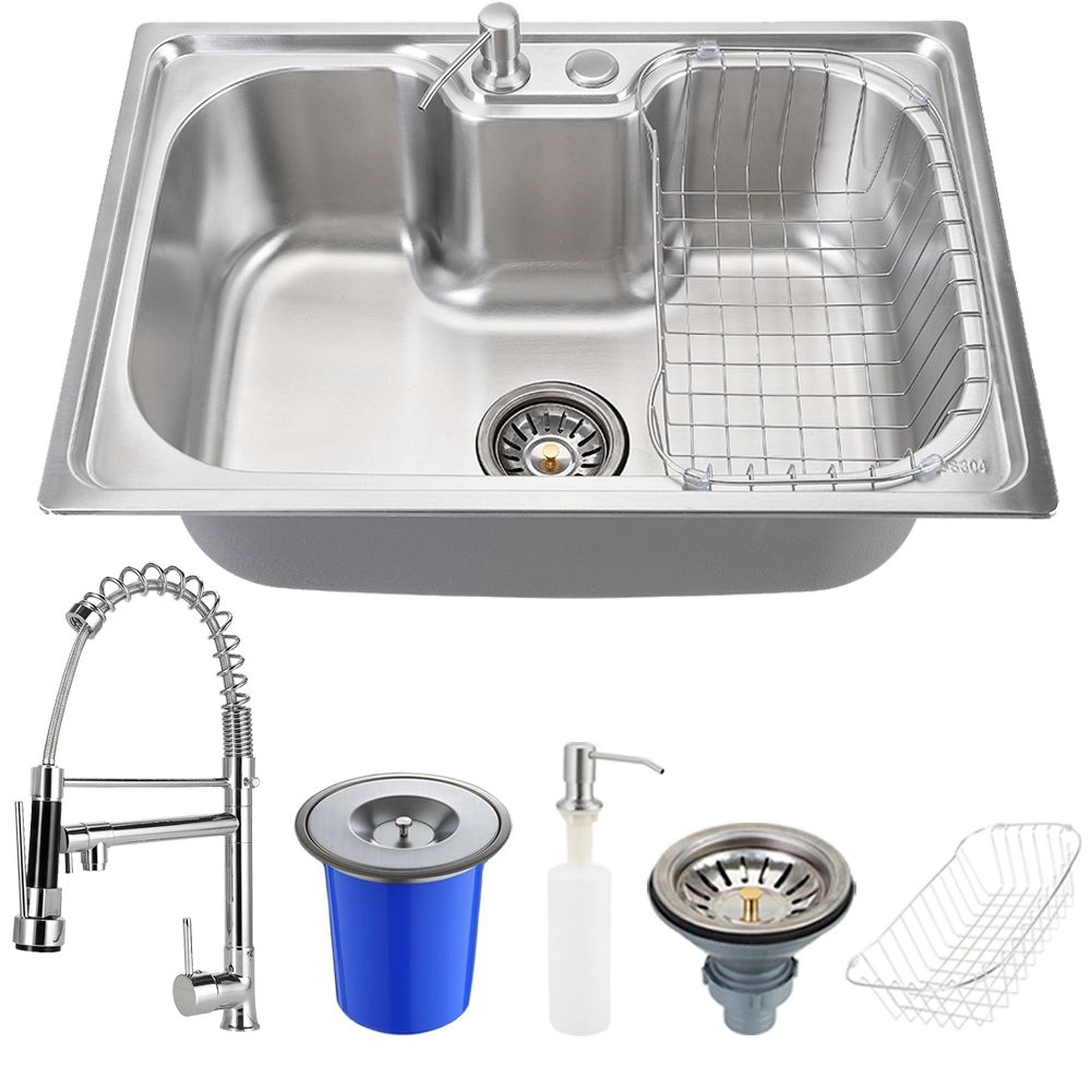 Cuba Para Cozinha Pia Inox Com Lixeira E Acessórios E Torneira Cozinha Gourmet Misturador Monocomando Pingoo.casa