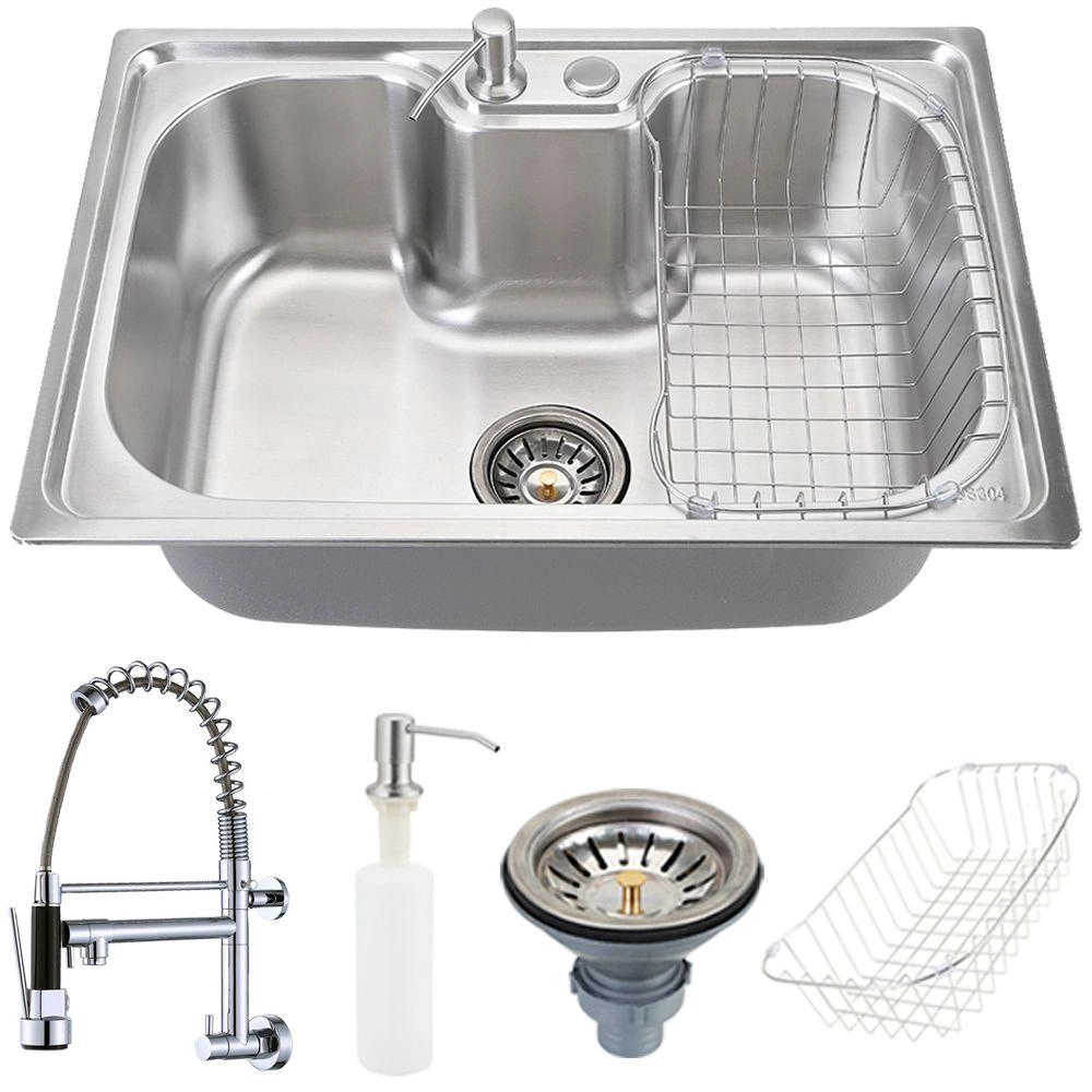 Cuba Para Cozinha Gourmet Pia Inox Com Acessórios Carajás E Torneira De Parede Para Cozinha Munim Pingoo.casa