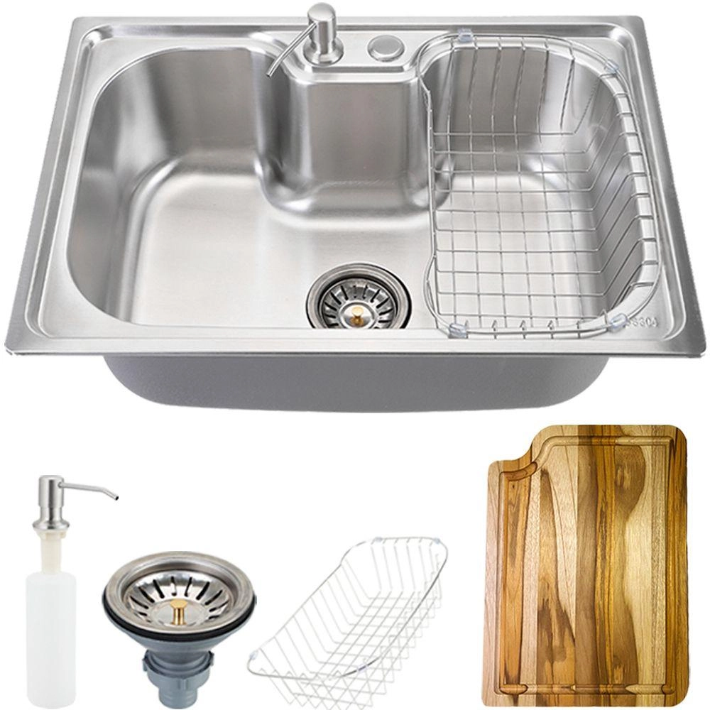 Cuba Para Cozinha Pia Inox Com Acessórios Inox Carajás E Tábua De Corte Pingoo.casa