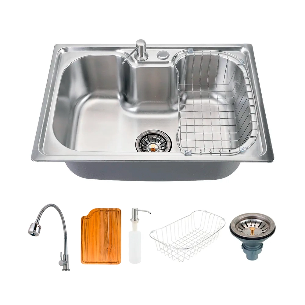 Cuba Para Cozinha Pia Inox Com Acessórios E Tábua Carajás E Torneira Gourmet Jaguaribe Pingoo.casa