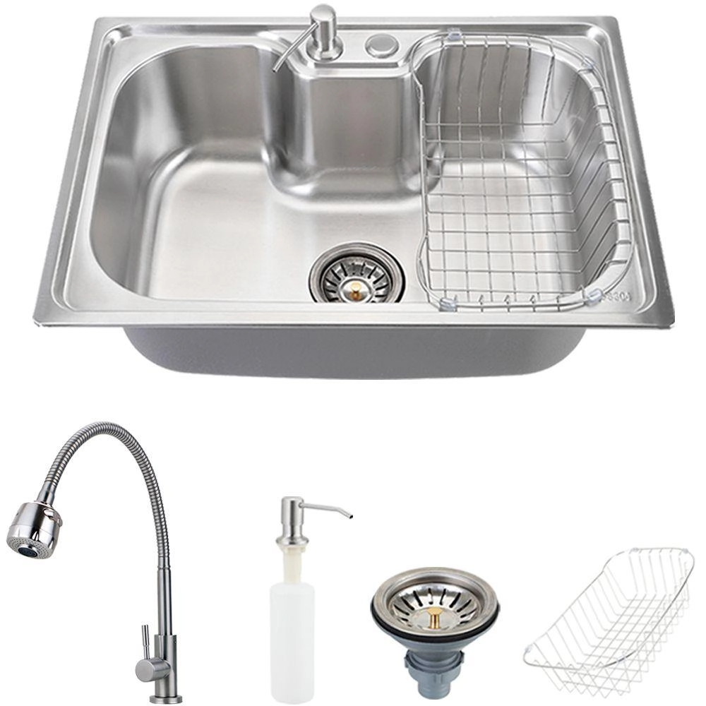 Cuba Para Cozinha Pia Inox Com Acessórios Carajás E Torneira Gourmet Jaguaribe Pingoo.casa