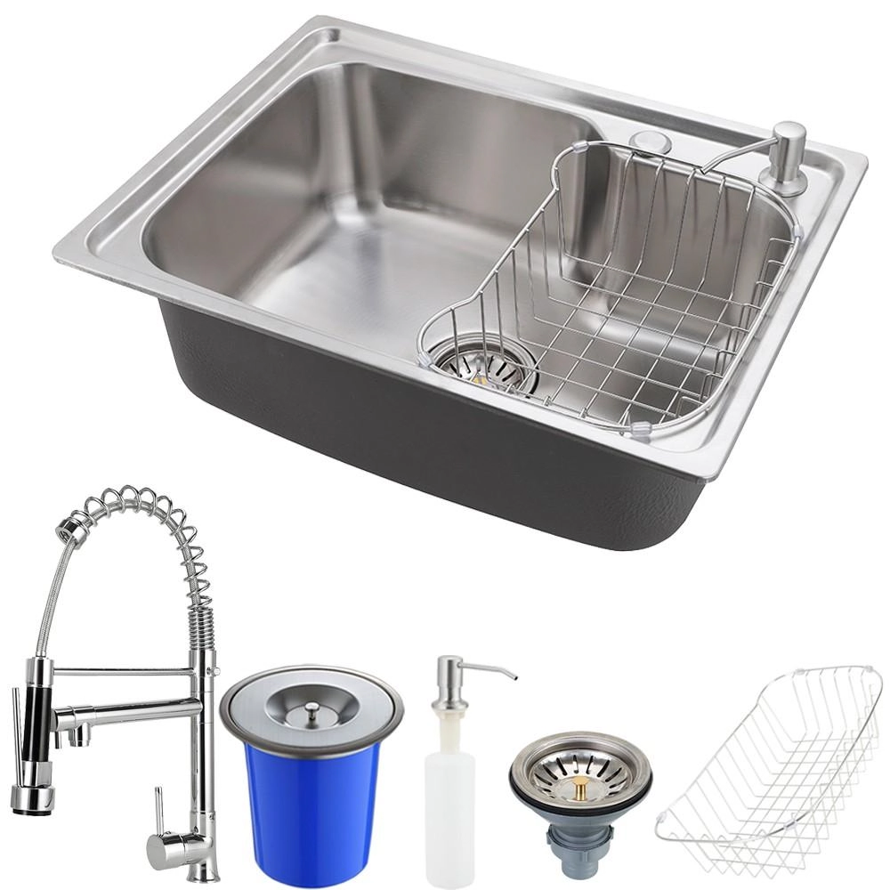 Cuba Para Cozinha Pia Com Acessórios E Lixeira Matis E Torneira Monocomando Gourmet Munim Pingoo.casa