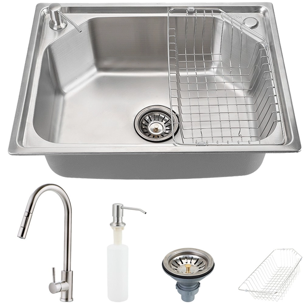 Cuba Para Cozinha Pia Inox Com Acessórios Guarani E Torneira Moncomando Escovado Gourmet Extenível Pingoo.casa