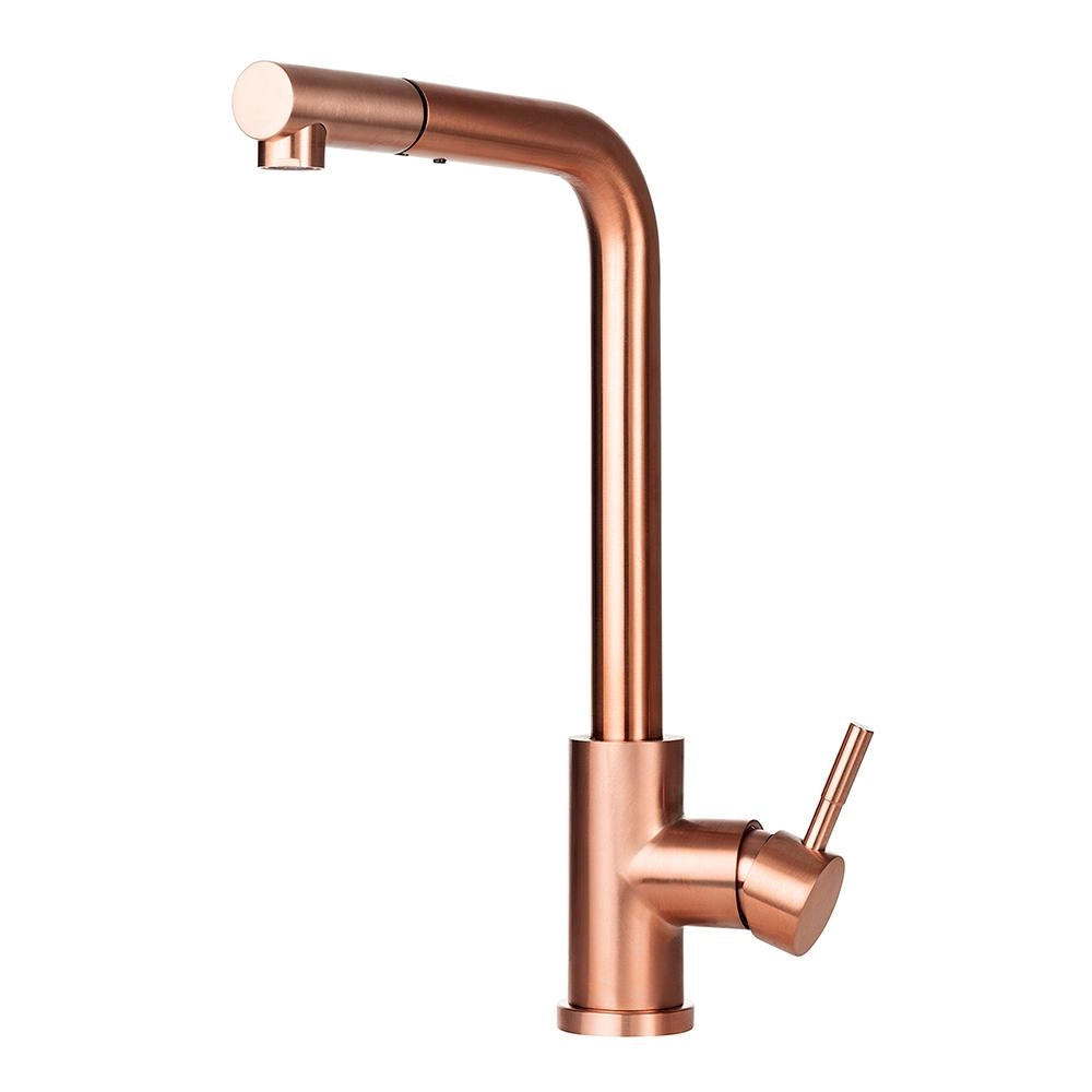 Torneira Para Cozinha Gourmet Misturador Monocomando Extensível Aço Inox 304 Gurupi Pingoo.casa - Dourado Rose Escovado