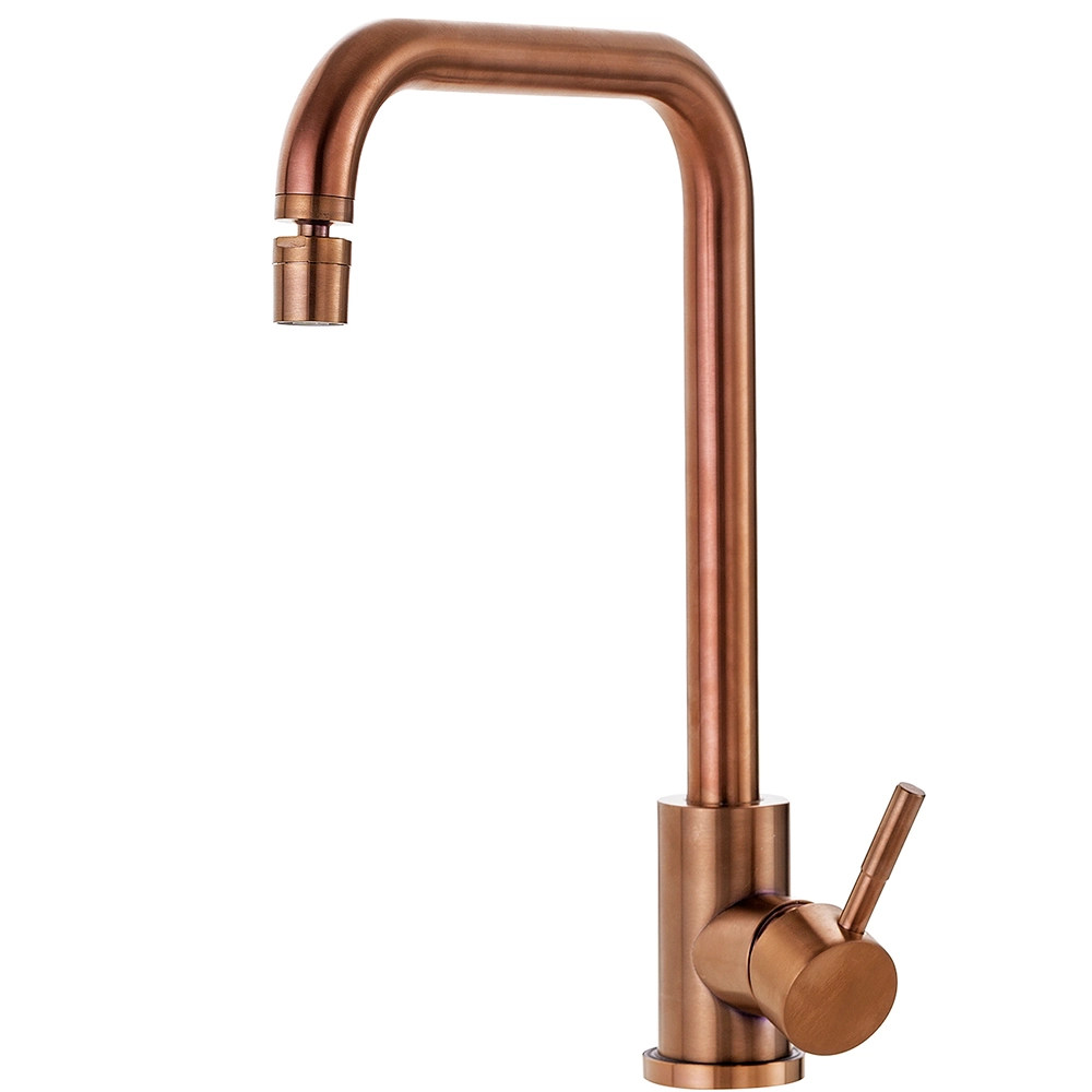 Torneira Para Cozinha Misturador Monocomando Em Aço Inox Escovado Potengí Pingoo.casa - Dourado Rose