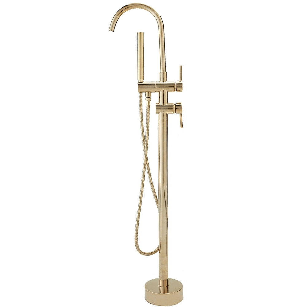 Misturador Para Banheira Monocomando De Piso Uraim Pingoo.casa - Dourado