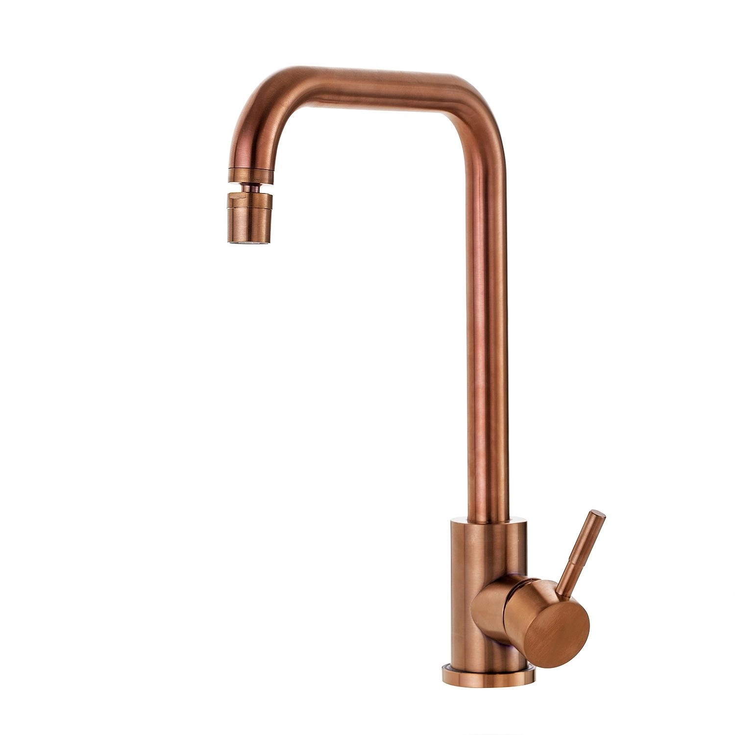 Torneira Para Cozinha Misturador Monocomando Em Aço Inox 304 Escovado Potengí Pingoo.casa - Cobre