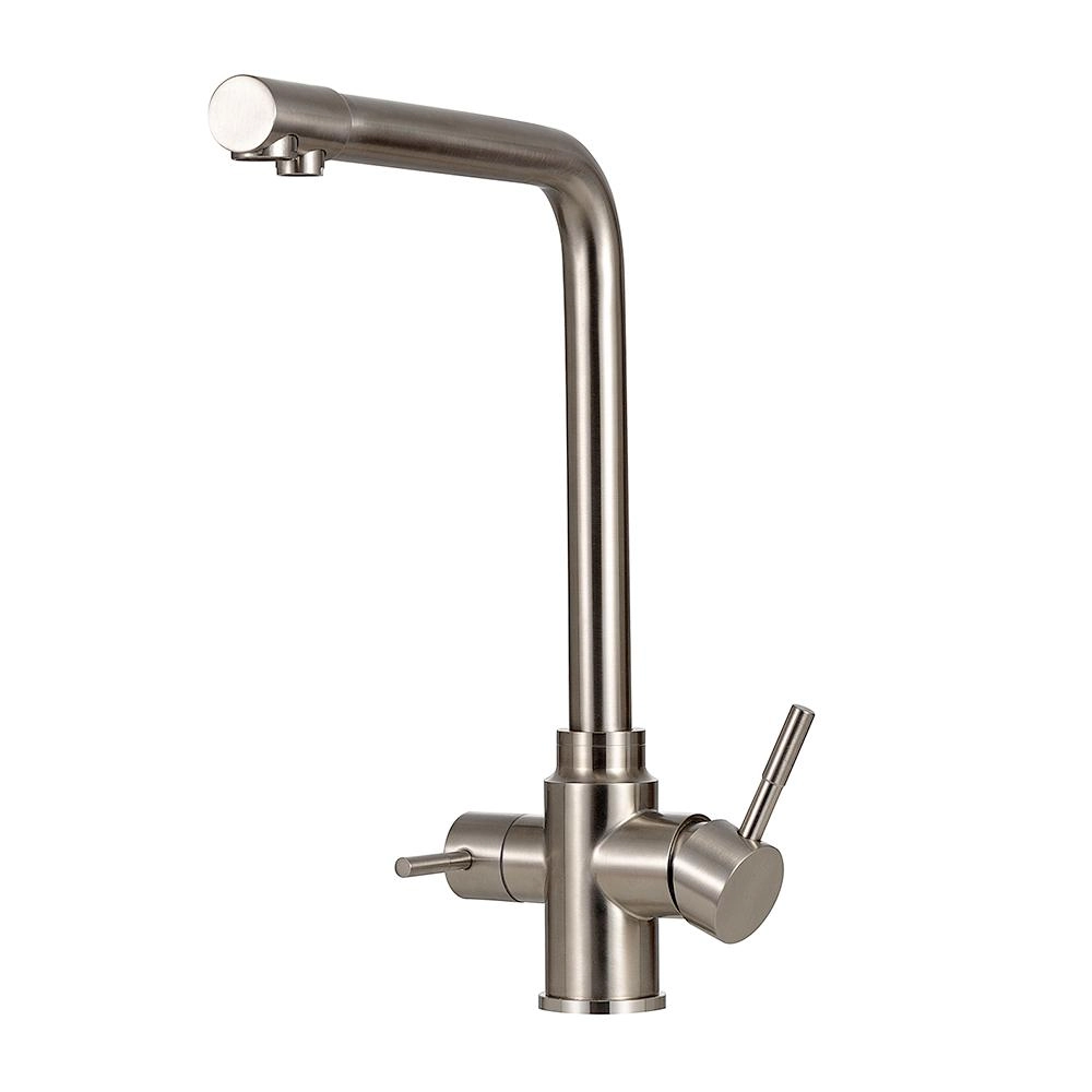 Torneira Para Cozinha Misturador Monocomando Entrada Para Filtro Aço Inox 304 Pojuca Pingoo.casa - Prata Escovado