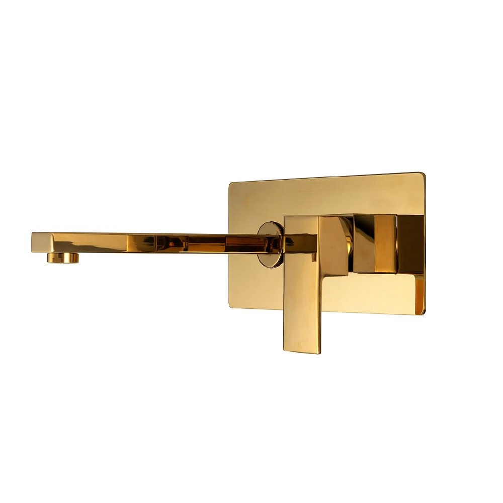 Torneira Para Banheiro Misturador Monocomando De Parede Santana Pingoo.casa - Dourado
