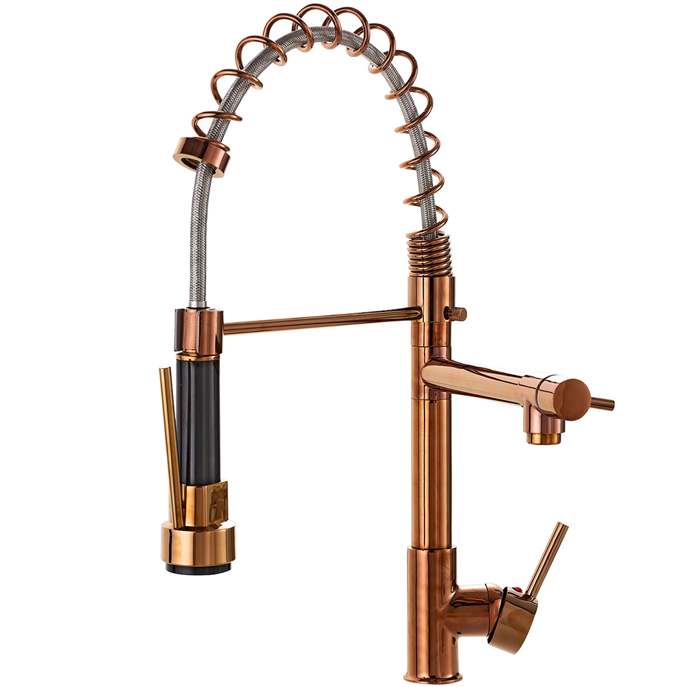 Torneira Para Cozinha Gourmet Misturador Monocomando Munim Pingoo.casa - Dourado Rose