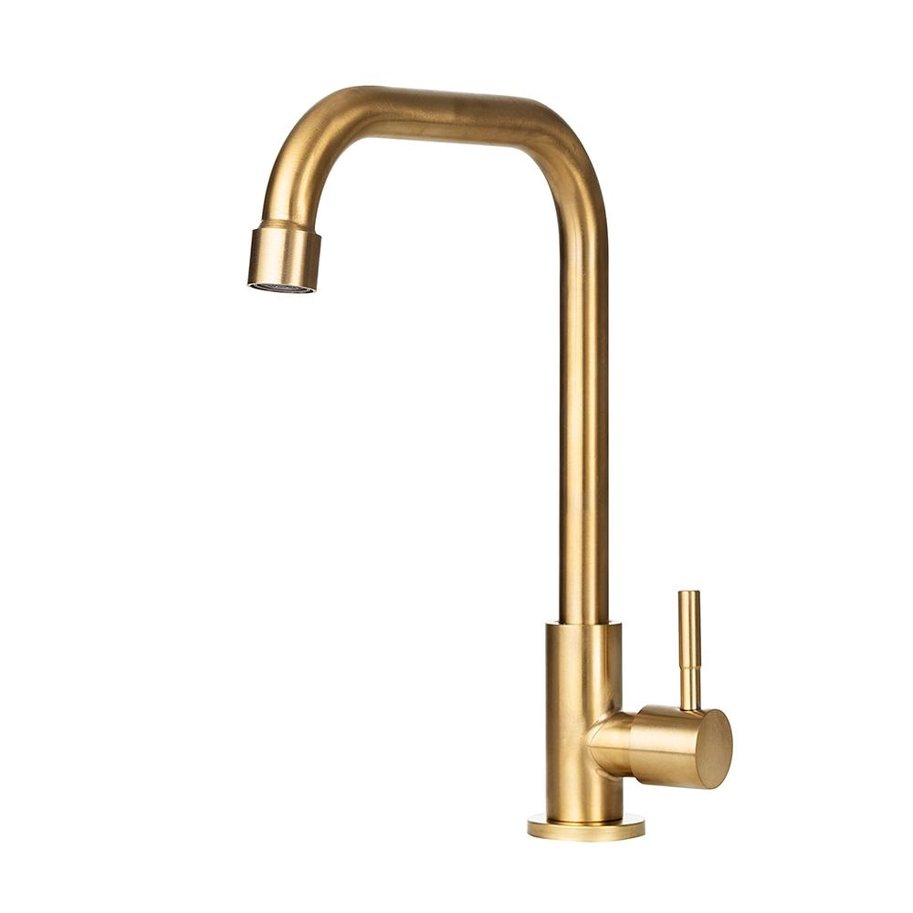 Torneira Para Cozinha Em Aço Inox 304 Escovado Tinguá Pingoo.casa - Dourado