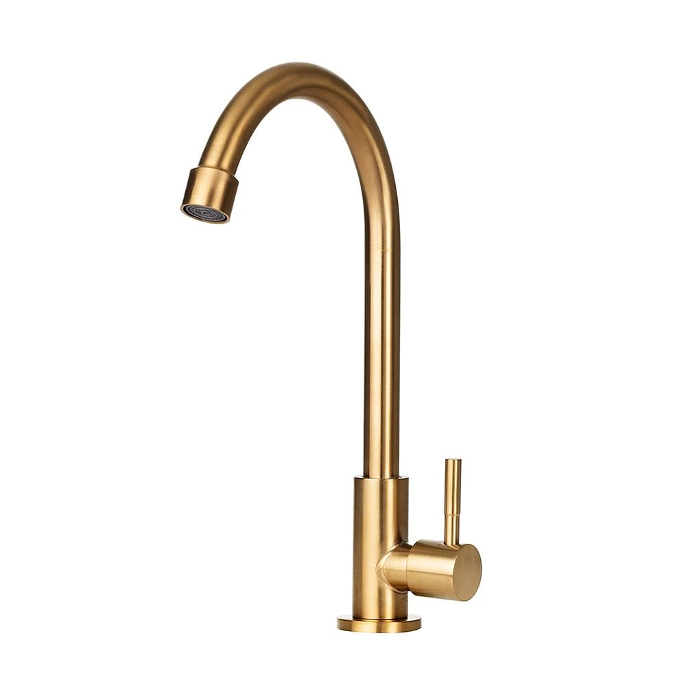 Torneira Para Cozinha Em Aço Inox 304 Escovado Aporé Pingoo.casa - Dourado