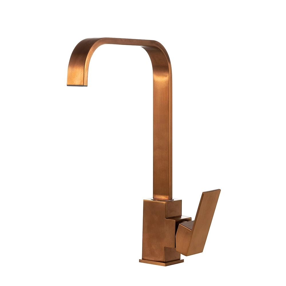 Torneira Para Cozinha Misturador Monocomando Em Aço Inox 304 Escovado São Lorenço Pingoo.casa - Dourado Rose