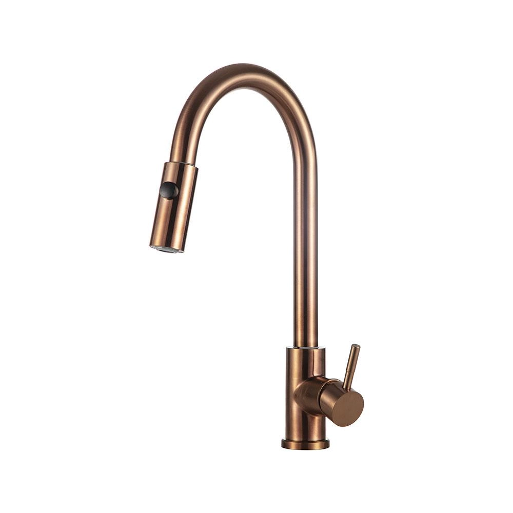 Torneira Para Cozinha Gourmet Misturador Monocomando Em Aço Inox 304 Escovado Muru Pingoo.casa - Dourado Rose