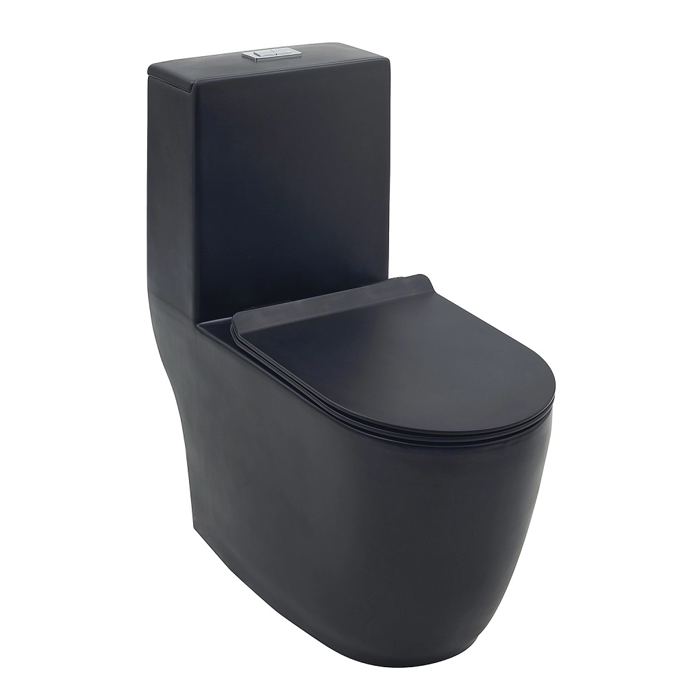 Vaso Sanitário Monobloco com Caixa Acoplada Amazonita Pingoo.casa - Preto Fosco