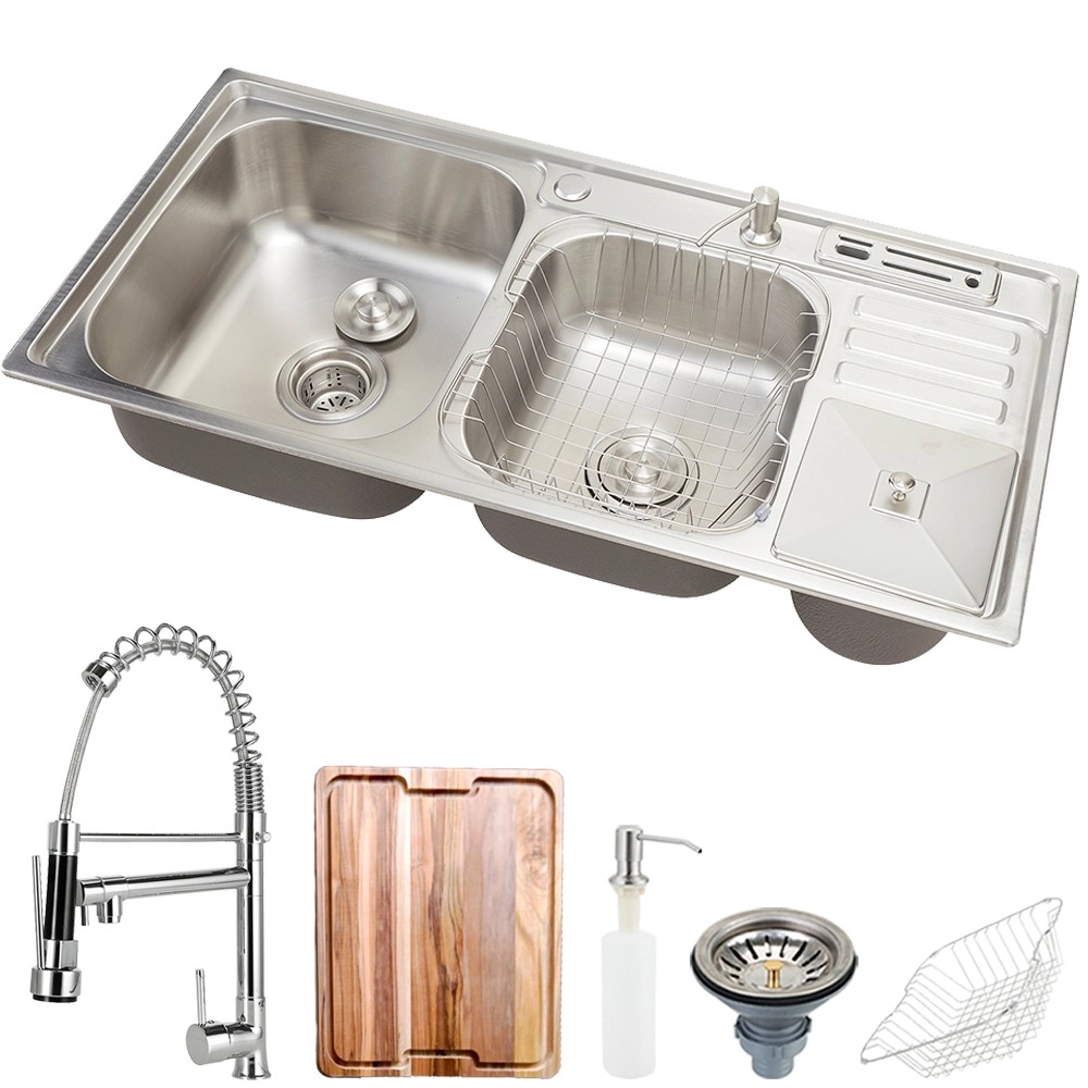 Cuba Para Cozinha Pia Dupla Em Aço Inox Nukini