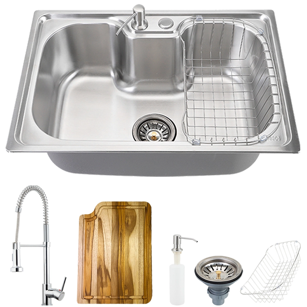 Cuba Para Cozinha Gourmet Pia Aço Inox Com Acessórios E Tábua De Corte Carajás E Torneira Monocomando Envira Pingoo.casa