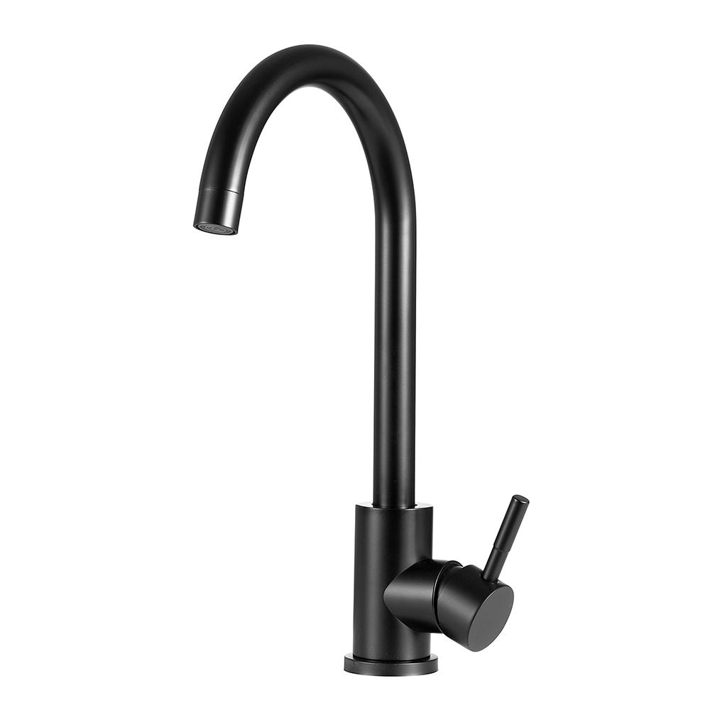 Torneira Para Cozinha Misturador Monocomando Em Aço Inox 304 Fosco Tocantins Pingoo.casa - Preto