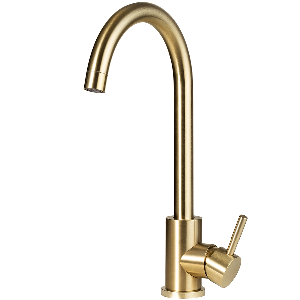 Torneira Para Cozinha Misturador Monocomando Em Aço Inox 304 Escovado Tocantins Pingoo.casa - Dourado