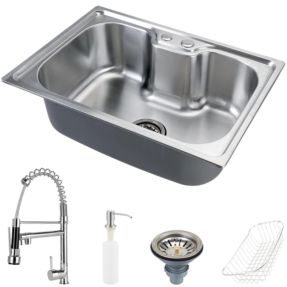 Cuba Para Cozinha Gourmet Pia Aço Inox Com Acessórios Nawa 50 Cm E Torneira Gourmet Munim Pingoo.casa