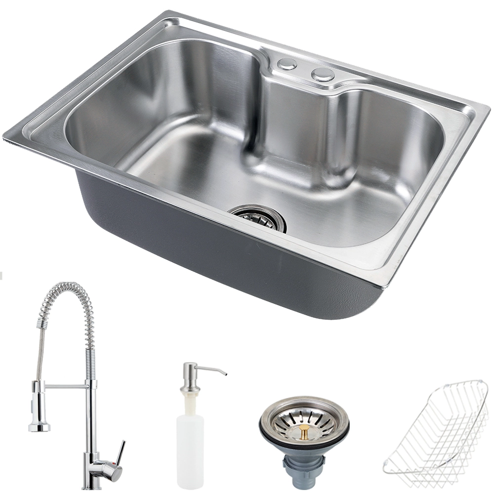Cuba Para Cozinha Gourmet Pia Aço Inox Com Acessórios Nawa 50 Cm E Torneira Gourmet Envira Pingoo.casa