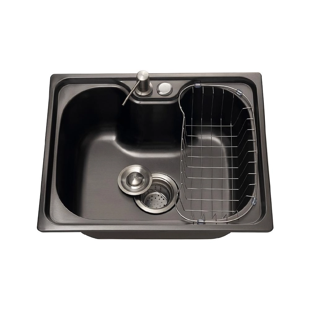 Cuba Para Cozinha Gourmet Pia Aço Inox Com Acessórios Nawa 50 Cm Pingoo.casa - Preto