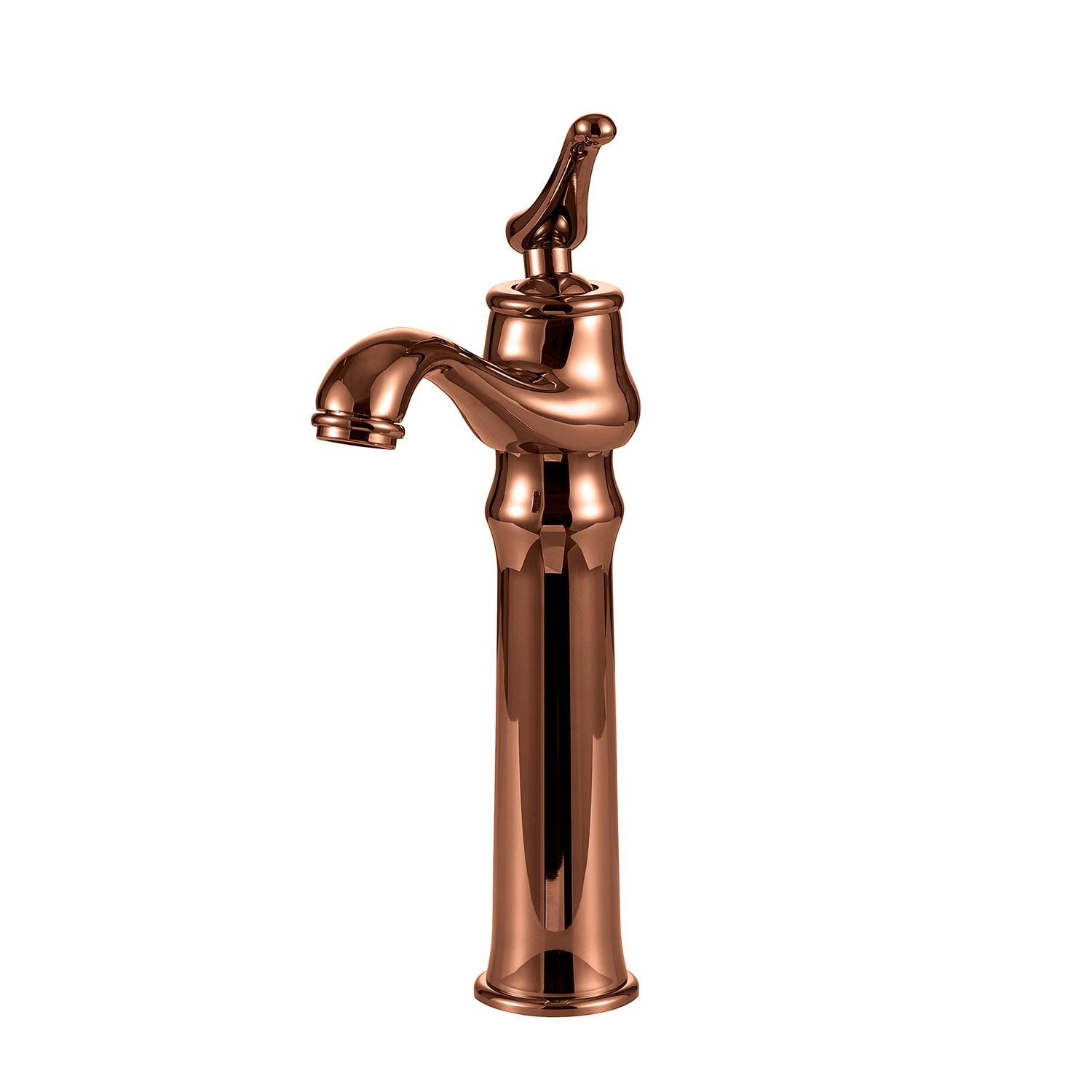 Torneira Para Banheiro Misturador Monocomando Retro Alta Acari Pingoo.casa - Dourado Rose