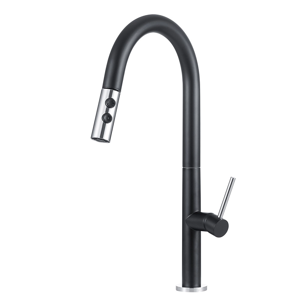 Torneira Para Cozinha Misturador Monocomando Pauini Pingoo.casa - Preto E Prata