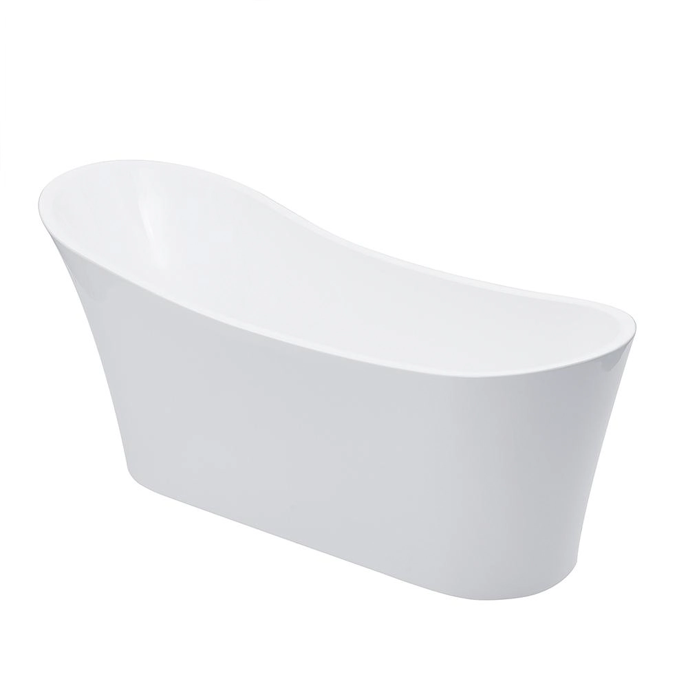 Banheira Freestanding Imersão Acrílico 165 cm Azurita Pingoo.casa - Branco