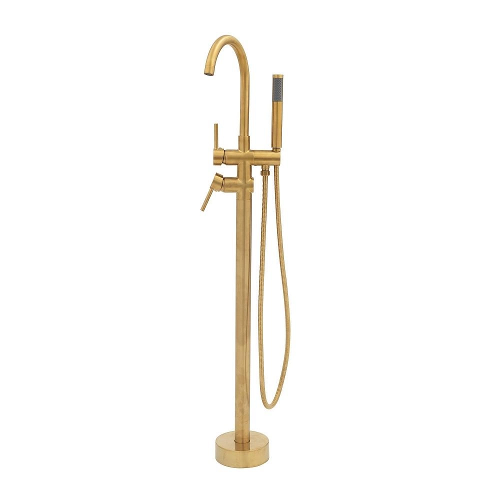Misturador Monocomando De Piso Para Banheira Uraim Pingoo.casa - Dourado