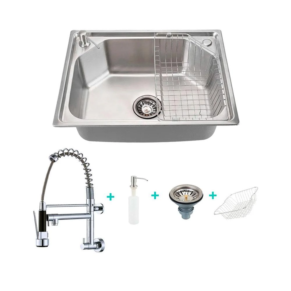Cuba Para Cozinha Com Acessórios Guarani Aço Inox E Torneira De Parede Munim Pingoo.casa