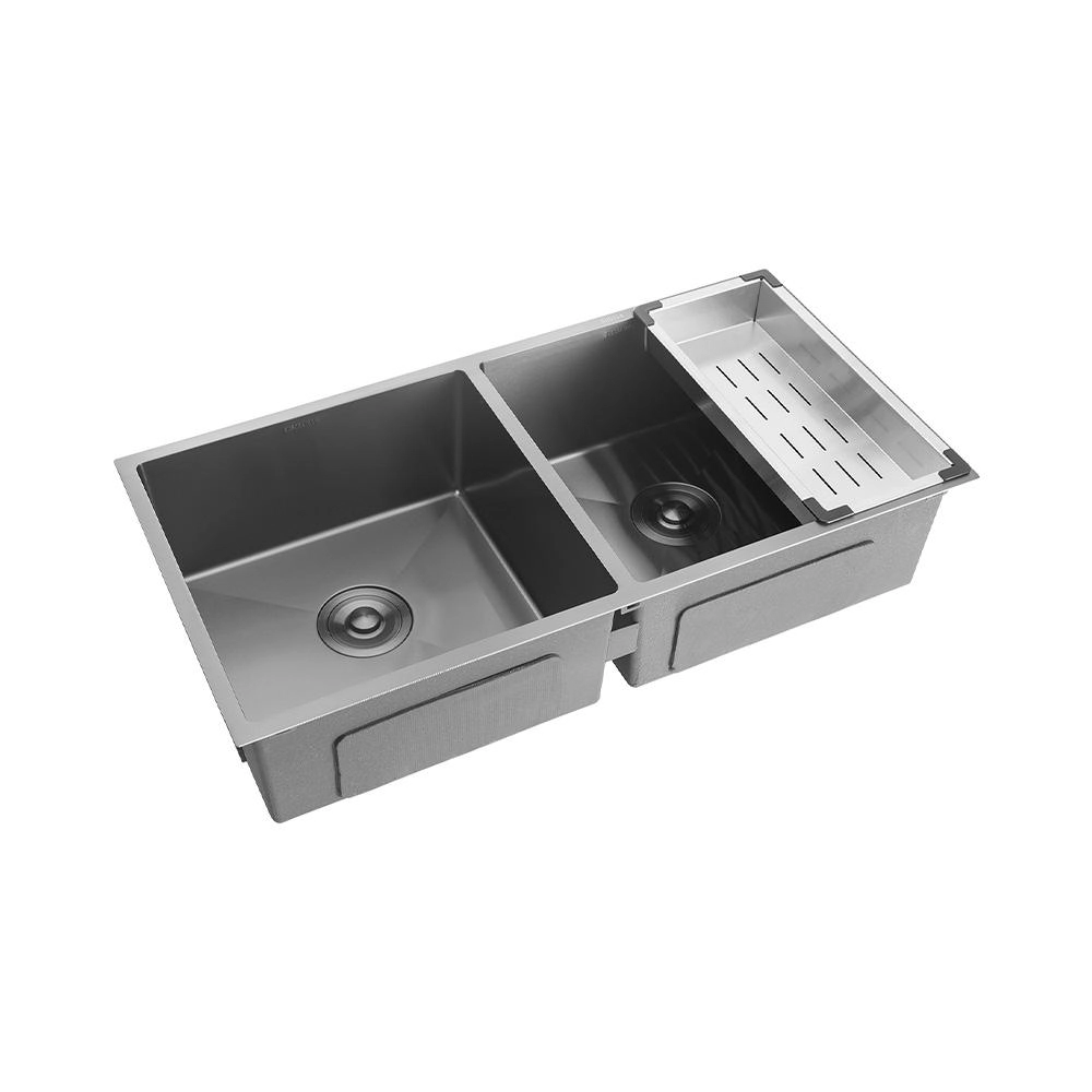 Cuba Dupla Para Cozinha Gourmet Aço Inox 304 Tukano 86x44 Cm Pingoo.casa - Preto