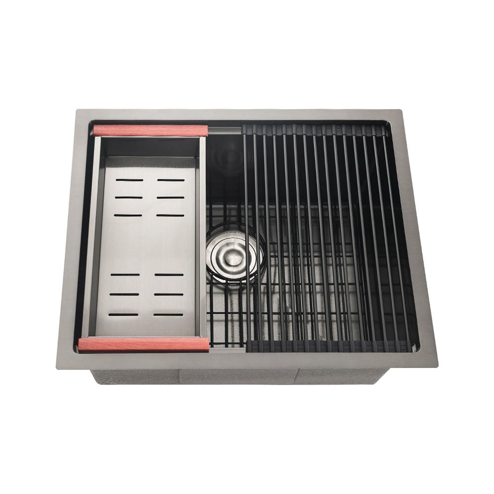 Cuba Para Cozinha Gourmet Aço Inox 304 Workstation Com Acessórios Aruá 58x48 Cm Pingoo.casa - Preto