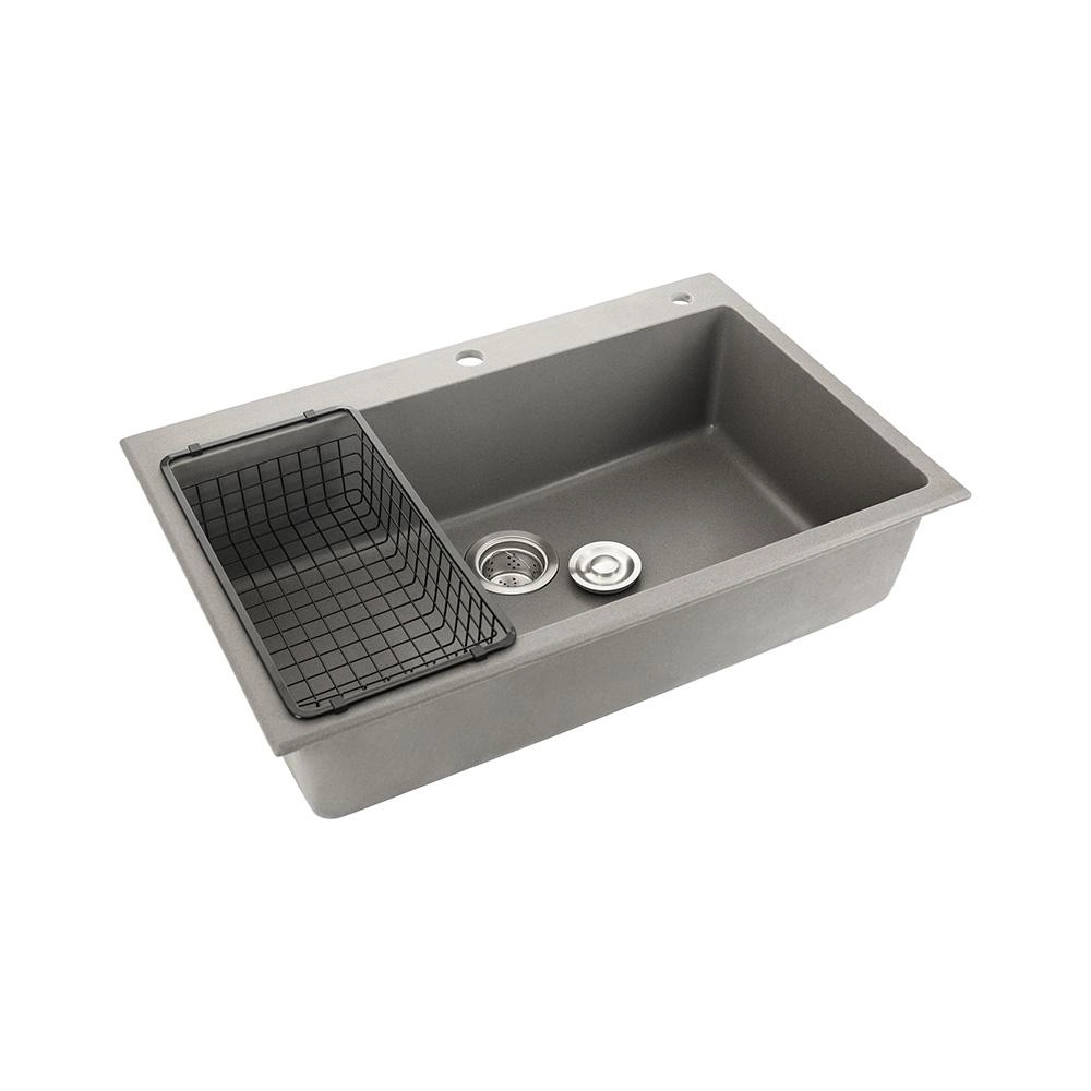 Cuba Para Cozinha Gourmet De Quartzo Com Acessórios Akroá Pingoo.casa - Cinza
