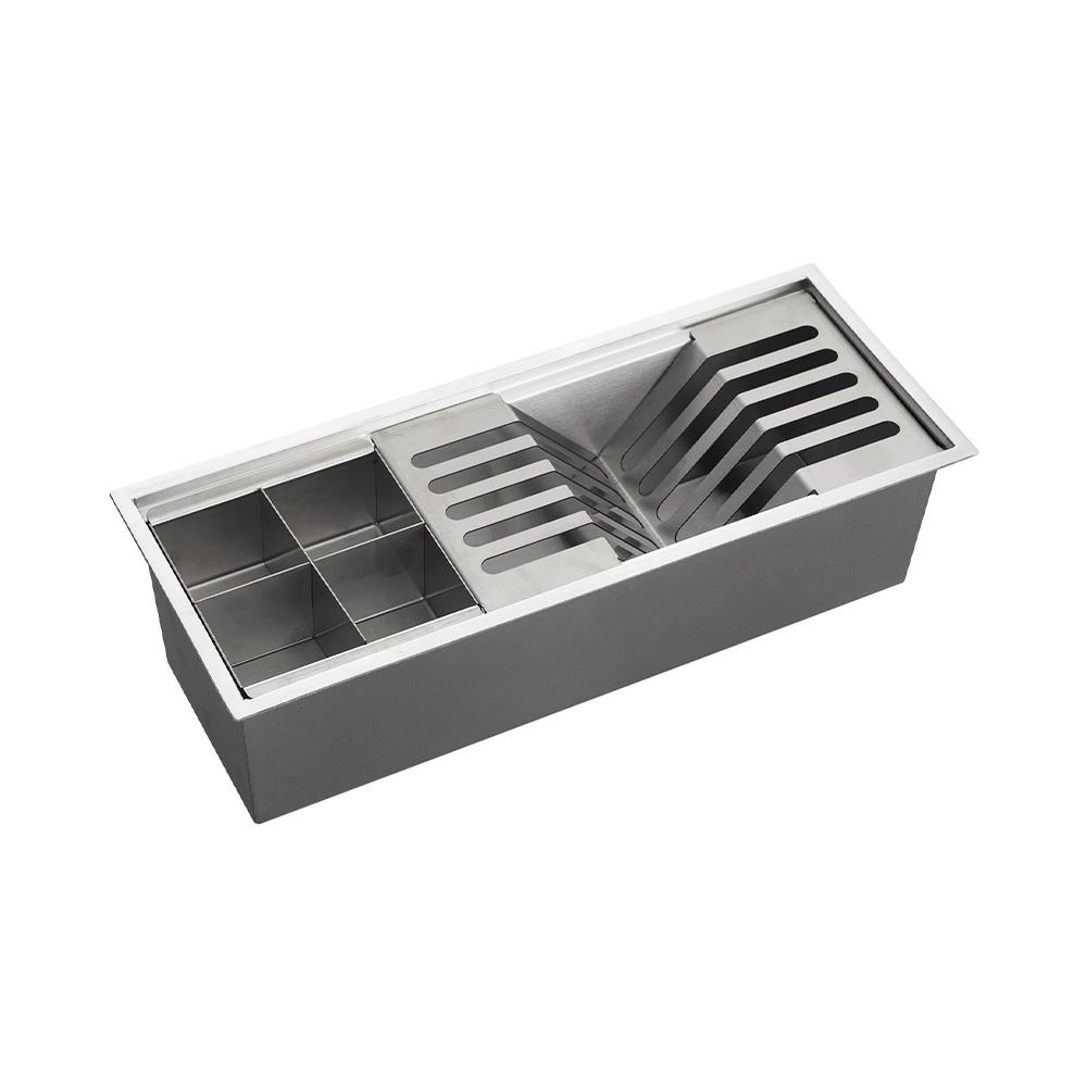 Escorredor Embutido Para Cozinha Gourmet Aço Inox 304 Waiana 45x18 Cm Pingoo.casa - Prata
