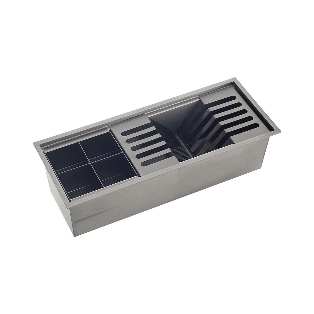 Escorredor Embutido Para Cozinha Gourmet Aço Inox 304 Waiana 45x18 Cm Pingoo.casa - Preto