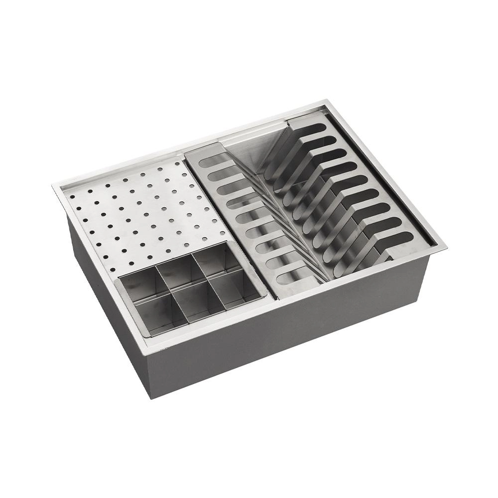 Escorredor Embutido Para Cozinha Gourmet Aço Inox 304 Baniwa 43x33 Cm Pingoo.casa - Prata