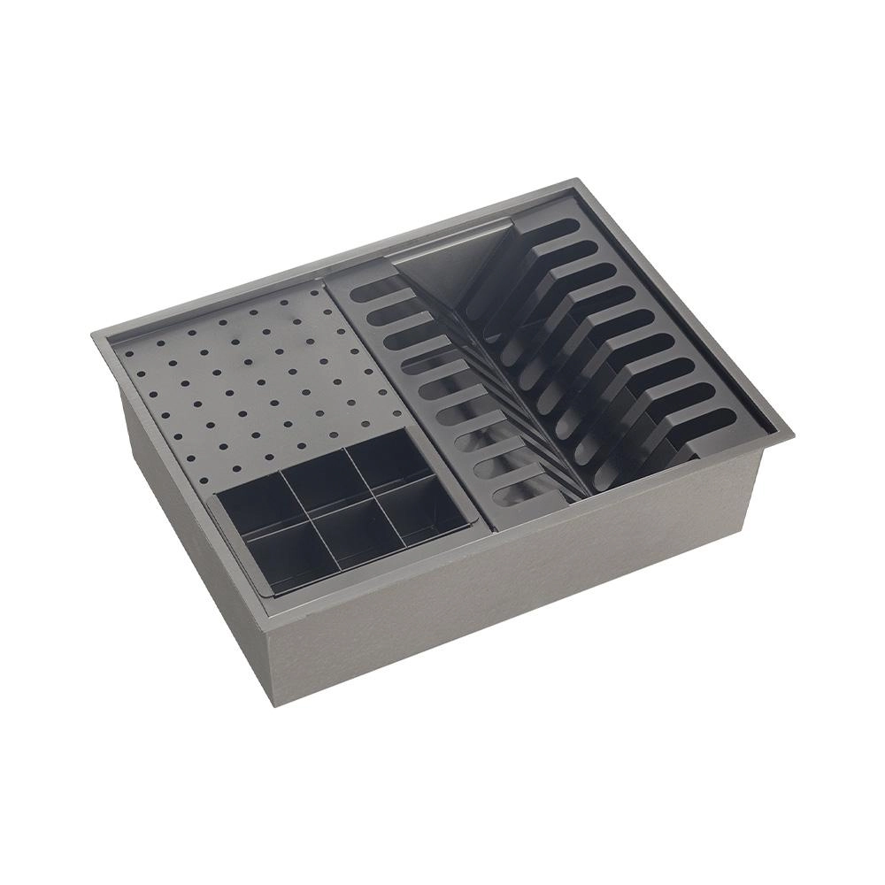 Escorredor Embutido Para Cozinha Gourmet Aço Inox 304 Baniwa 43x33 Cm Pingoo.casa - Preto