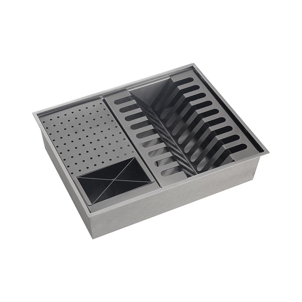 Escorredor Embutido Para Cozinha Gourmet Aço Inox 304 Baniwa 50x40 Cm Pingoo.casa - Preto