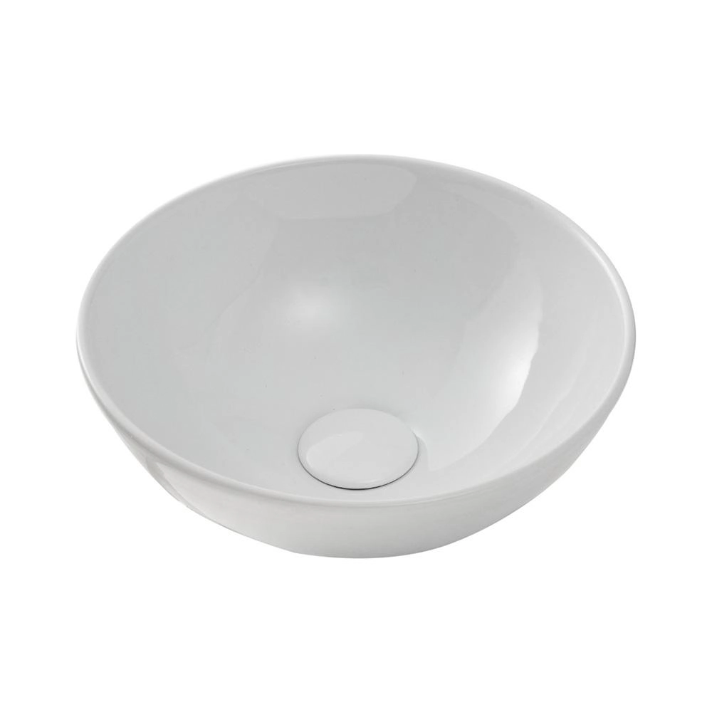 Cuba De Apoio Para Banheiro Redonda Slim Louça Cerâmica 28,5 Cm Calcedônia Pingoo.casa - Branco