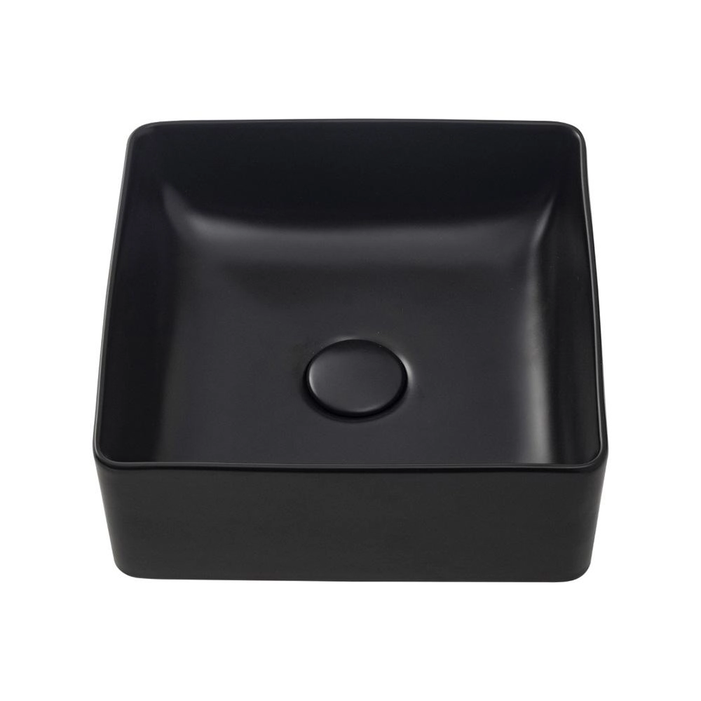 Cuba De Apoio Para Banheiro Quadrada Slim Louça Cerâmica 31 Cm Crisoprásio Pingoo.casa - Preto Fosco