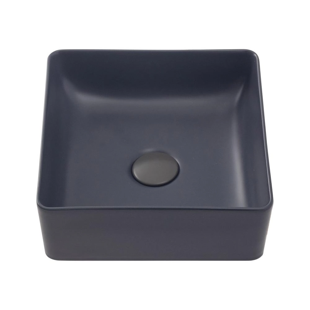 Cuba De Apoio Para Banheiro Quadrada Slim Louça Cerâmica 31 Cm Crisoprásio Pingoo.casa - Cinza Fosco