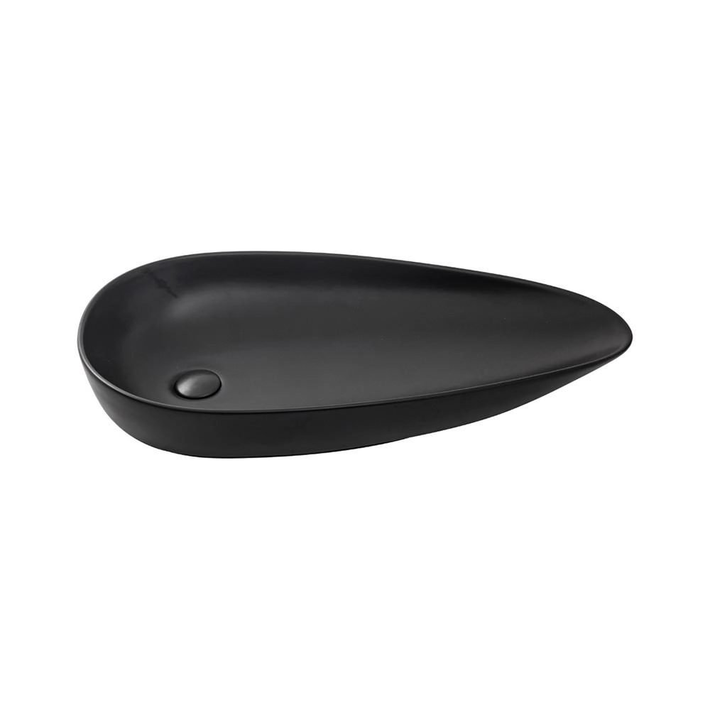 Cuba De Apoio Para Banheiro Gota Slim Louça Cerâmica 76,5 Cm Pingoo.casa - Preto Fosco