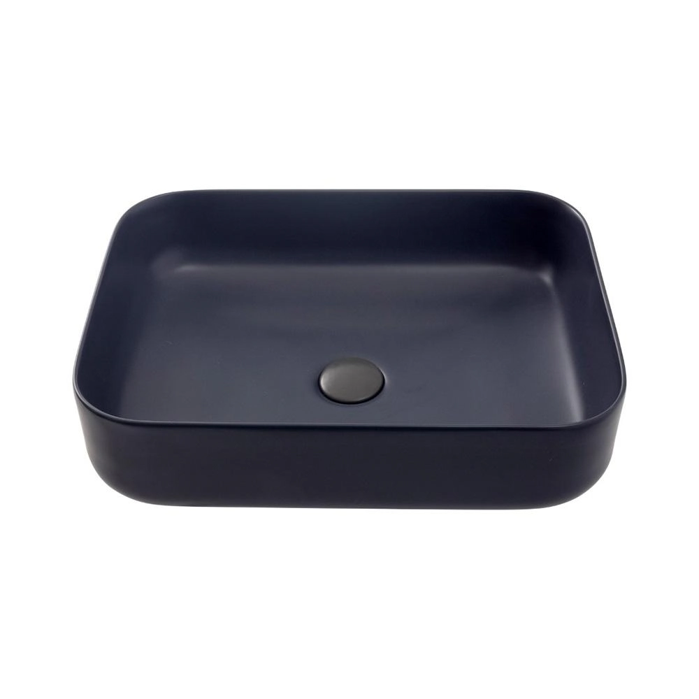 Cuba De Apoio Para Banheiro Retangular Slim Louça Cerâmica 50,5 Cm Fluorita Pingoo.casa - Cinza Fosco