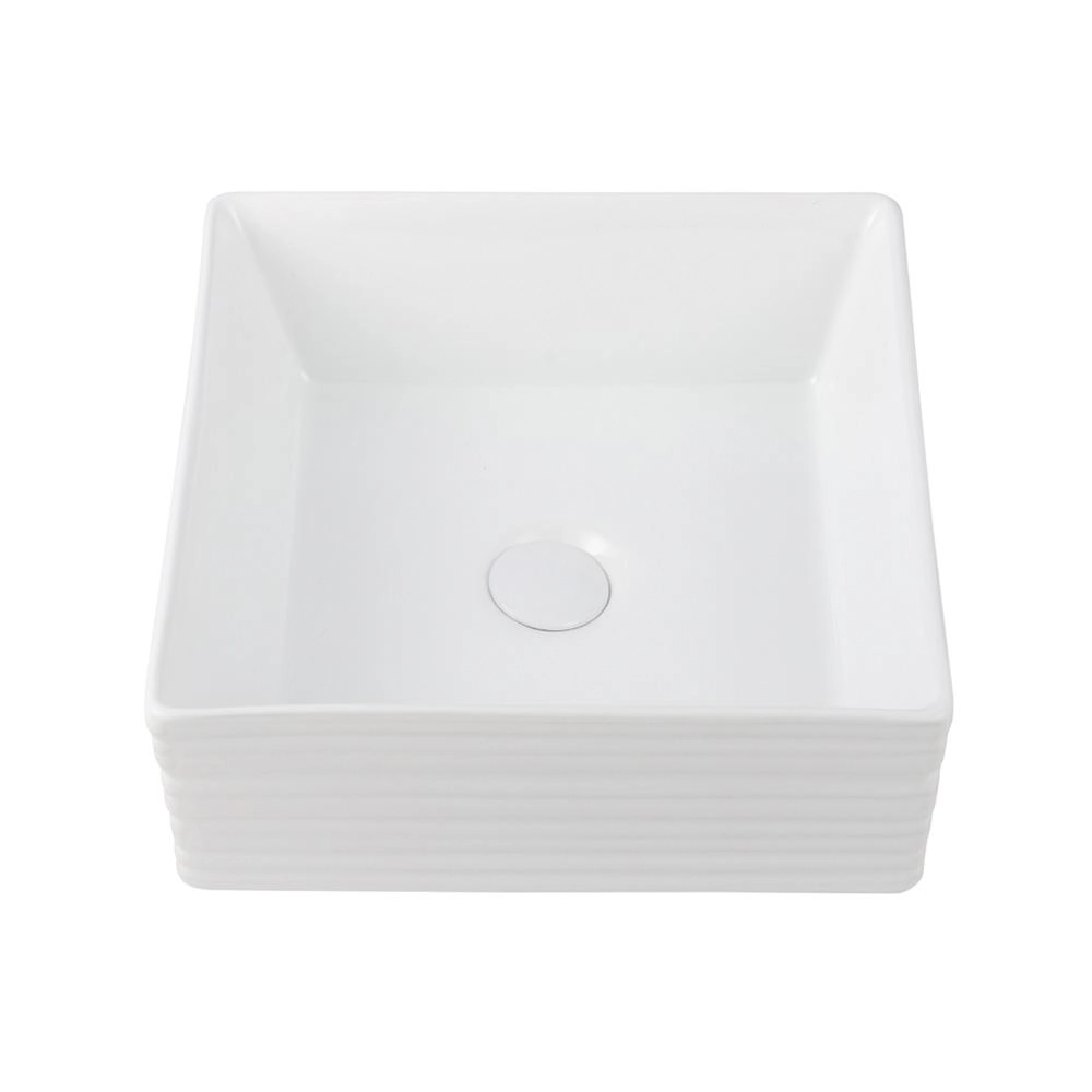 Cuba De Apoio Para Banheiro Quadrada Slim Louça Cerâmica 38 Cm Larimar Pingoo.casa - Branco